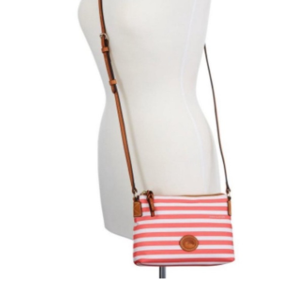 Dooney & Bourke Sullivan Striped Crossbody Bag Watermelon & White Stripe EUC - Picture 14 of 14